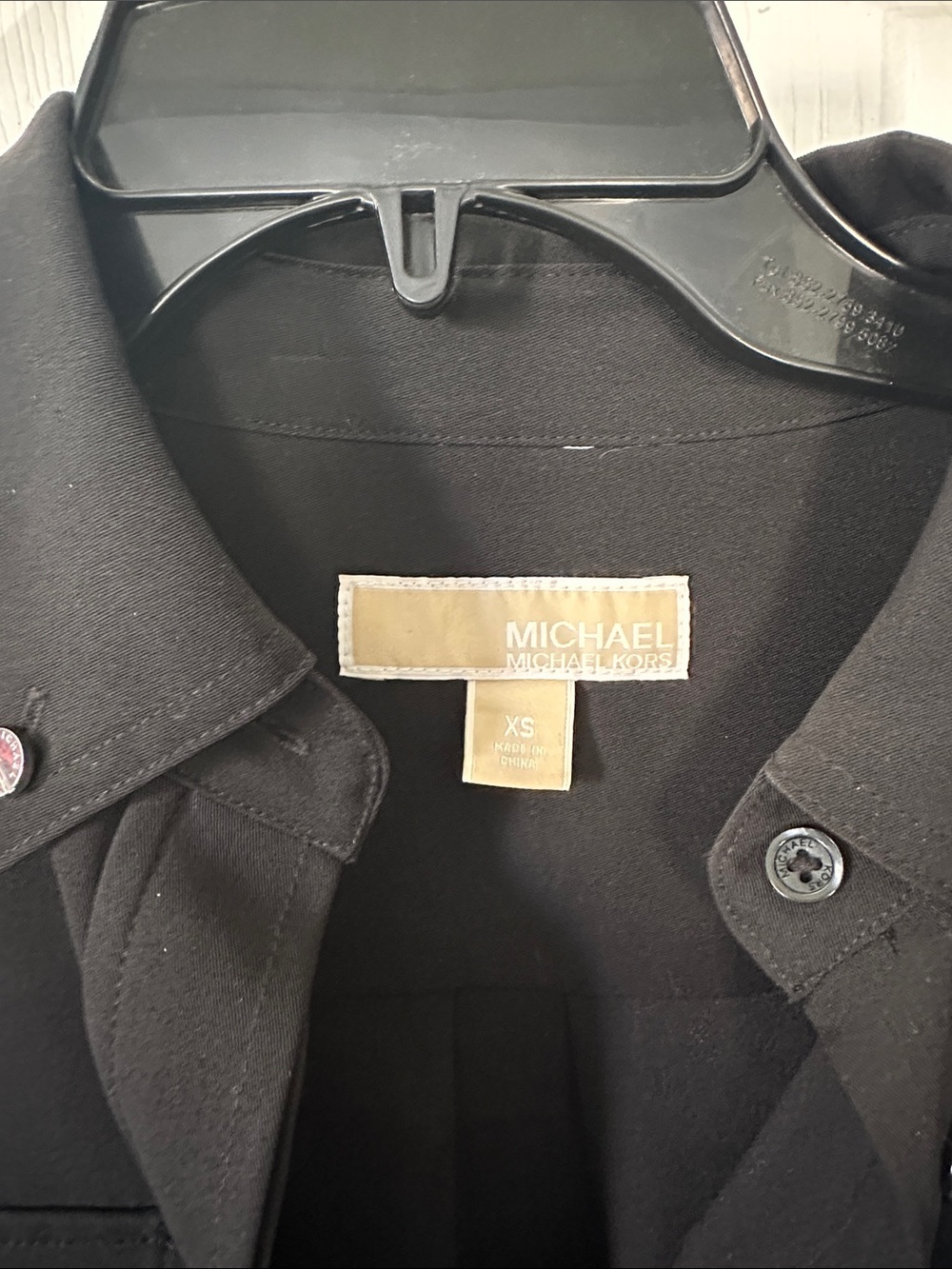 Michael Kors Black Long Sleeve Shirt Dress with Belt - Picture 2 of 3